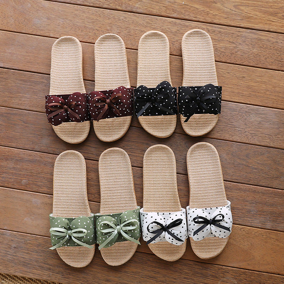 Baotou Spring & Fall Indoor Comfortable and Breathable Linen All Year Round Home Fabric Sandals for Women and Couples Floor Soft Bottom Home