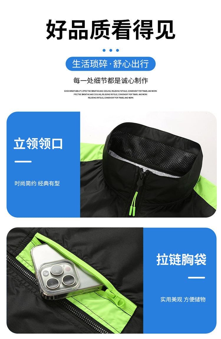 Summer new short-sleeved heatstroke prevention and cooling with fan air conditioning clothing men's work charging refrigeration welder cooling overalls