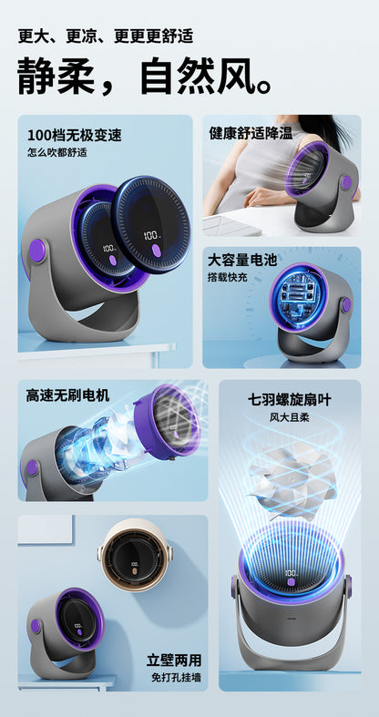 Desktop Fan 2025 New Office Desk Silent Refrigeration Small Fan Wall-Mounted Kitchen Special Electric Fan