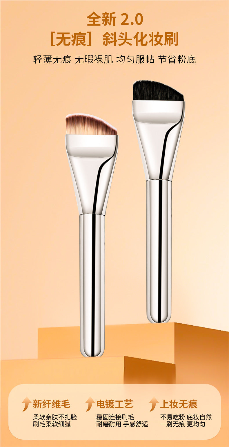 Cross-border oblique head foundation concealer makeup brush mask foundation liquid seamless application professional beauty tools manufacturers wholesale