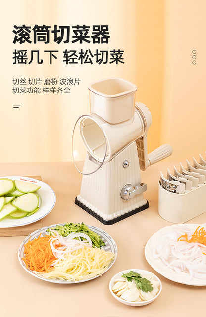 Multifunctional Vegetable Cutting Artifact Home Kitchen Hand-Cranked Drum Potato Grating Machine Convenient Slicing and Grating Meat Cutter
