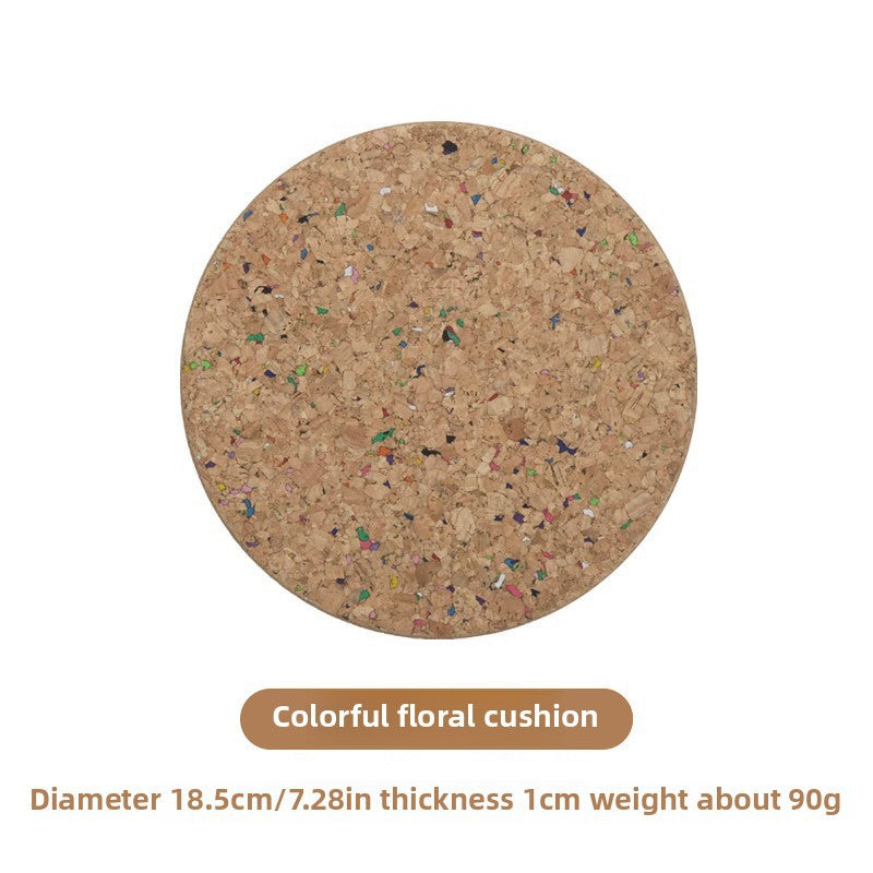 Round Cork Insulation Mat Pot Mat Placemat Plate Wooden Mat Bowl Mat Household Anti-Scalding Mat Table Mat Dining Table Mat