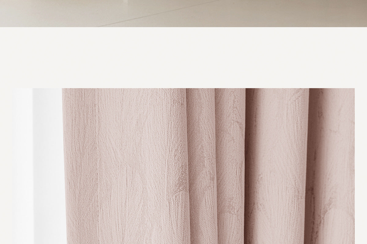 Cream Style Jacquard Curtain for Bedroom Premium Chenille Shading Living Room Bedroom French Light Luxury Shaoxing Curtain