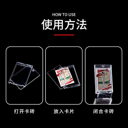 35Pt Shell Card Holder Acrylic Strong Magnetic Card Holder Stand Small Card Protective Cover Album Storage Id Card Meal Card