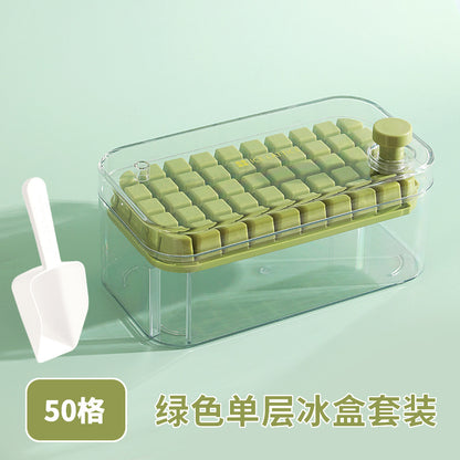 Ice Cube Mold Food Grade Household Pressed Ice Tray Large Capacity Ice Cube Storage Box Refrigerator Homemade Frozen Ice Artifact
