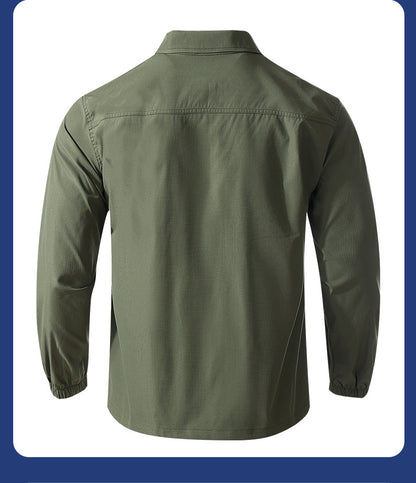 Summer stretch suit quick-drying sweat-absorbent work clothes air-conditioning cool labor protection work clothes wear-resistant breathable tooling