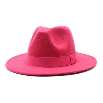 2023 New Hot Wide Brim Felt Fedora Hats With Bee Ribbon Autumn Winter Wedding Party Trilby Hat Men Gentleman Jazz Hats 56-58CM