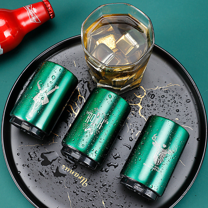Stainless Steel Automatic Beer Bottle Opener Metal High-End Traceless Press Wine Opener Creative Automatic Bottle Opener Manufacturer