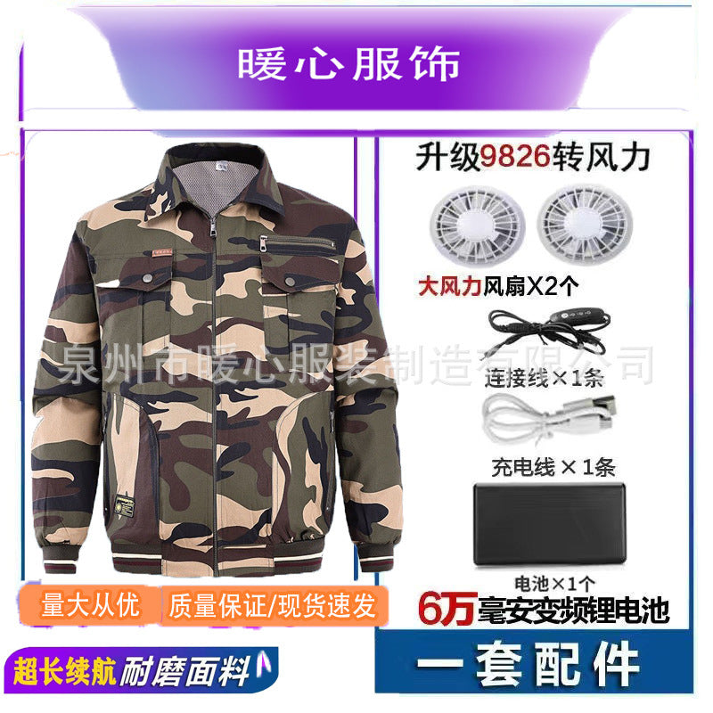 25 New Air-conditioning Clothes with Fan Outdoor Work Air-conditioning Shirt Factory Direct Cross-border Wholesale Exclusive