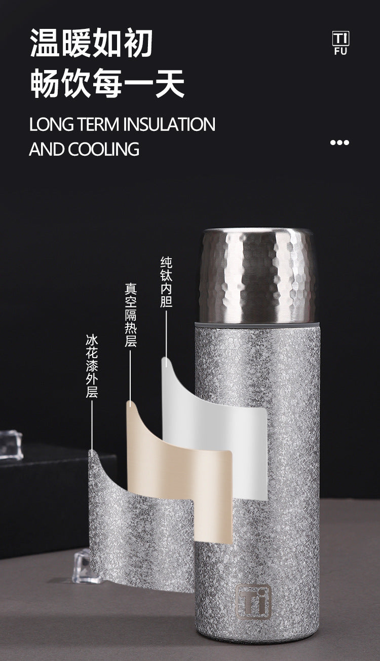 New High-Looking Pure Titanium Insulated Titanium Cup, Light Luxury and High-End Business Gift Water Cup, High-End Household Tea Cup