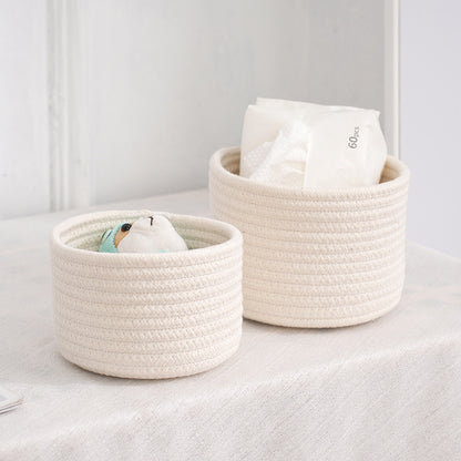 Small Cotton Rope Under-Bed Storage Box, Woven Under-Bed Storage Basket, Snack Basket, Home Storage Organizer