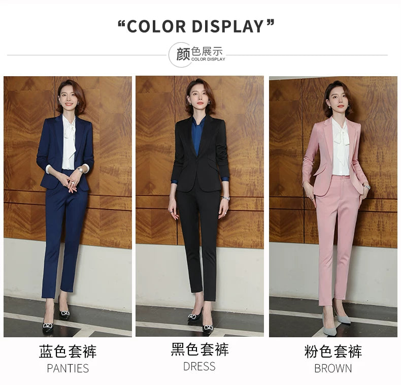 2023 autumn and winter professional style suit female manager professional attire temperament goddess fan sense suit suit pink small suit