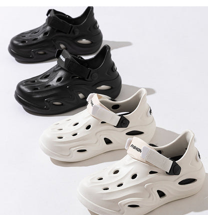 2025 Croc Shoes Men's Summer New Outerwear Non-Slip Soft Sole Baotou Men's Shoes Sports Coconut Sandals