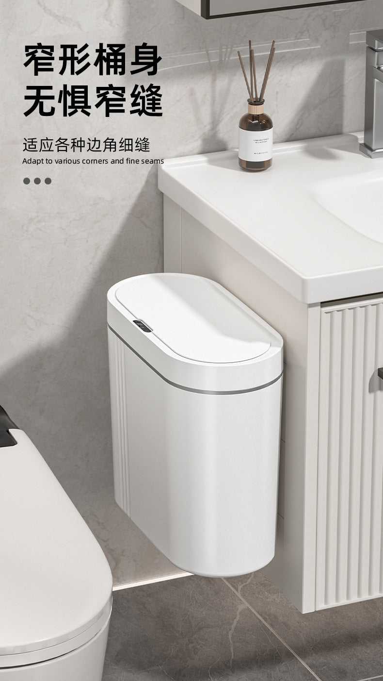 Household intelligent induction trash can large capacity electric open lid gap trash can kitchen sanitary wall trash can
