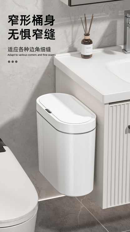 Household intelligent induction trash can large capacity electric open lid gap trash can kitchen sanitary wall trash can