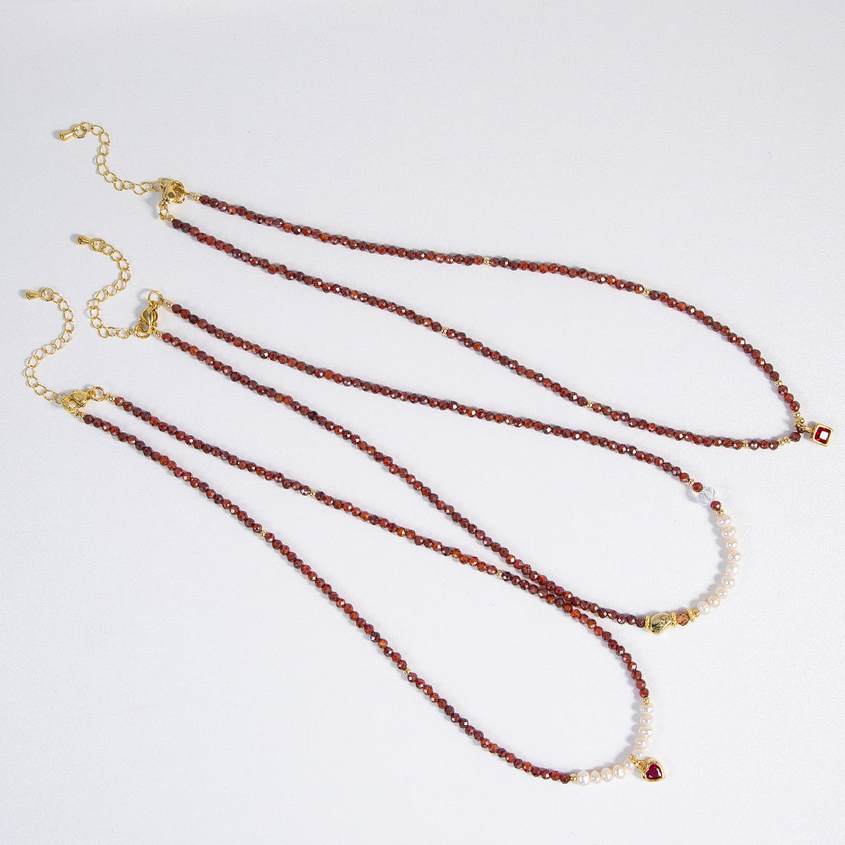 Natural Freshwater Pearl Necklace Imported Zircon Beaded Cutting High-grade Sense Exquisite All-match Love Pendant Necklace Women