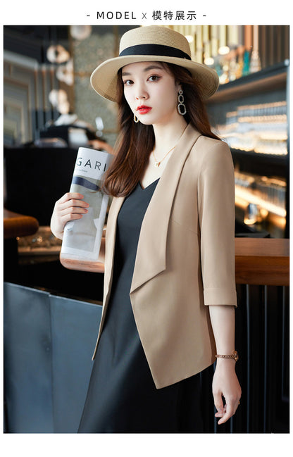 [Three-Quarter Sleeve Dress] Women's Formal Suit Dress, Korean Style Fashion Professional Attire, Small Blazer Dress for Spring and Summer