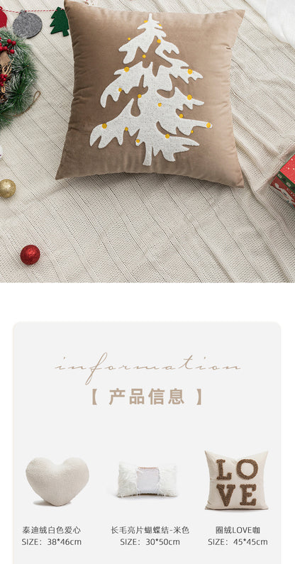 New Christmas pillow holiday decoration love pillow model room bedroom bedside tufted cushion pillowcase wholesale