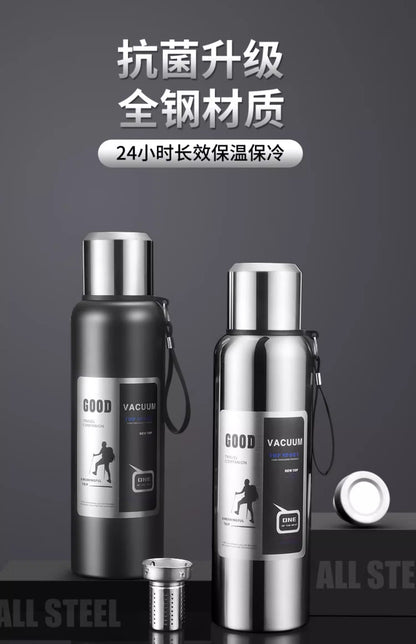 Large Capacity 316 Stainless Steel All-Steel Pot Men's Outdoor Travel Mountaineering Portable Thermos Cup Wholesale Cross-Border