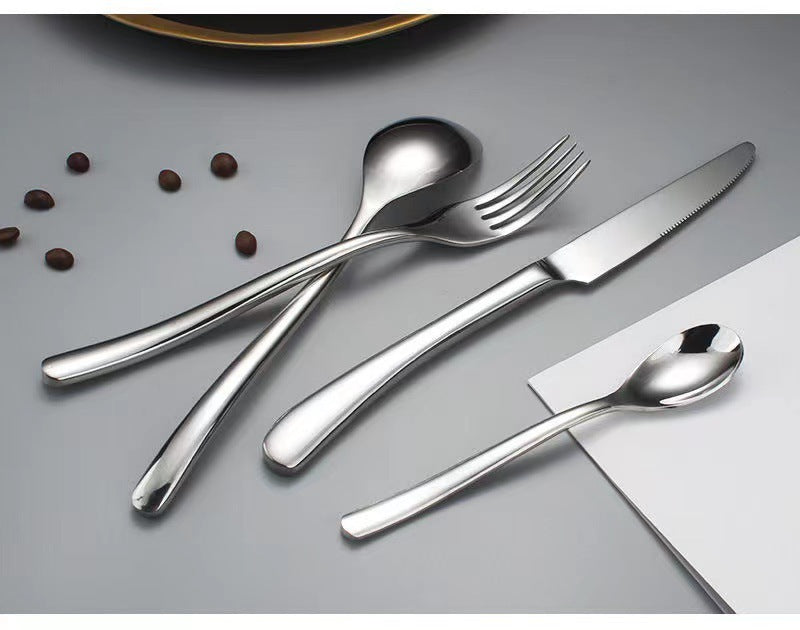 3 04 months light steak knife fork spoon thickened stainless steel tableware western food knife fork spoon dessert spoon upscale hotel restaurant