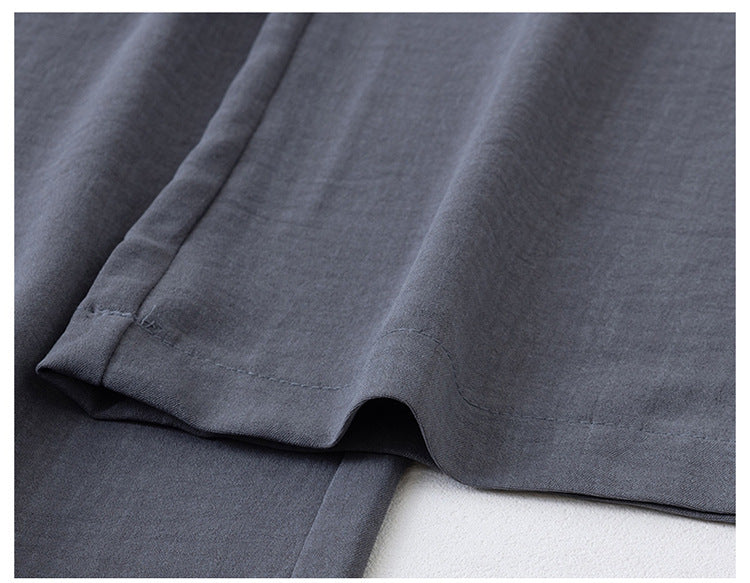 Ice Silk Thin Narrow Wide-Leg Pants for Women 2025 Summer New High-Waisted Loose Casual Slimming Drape Straight Pants