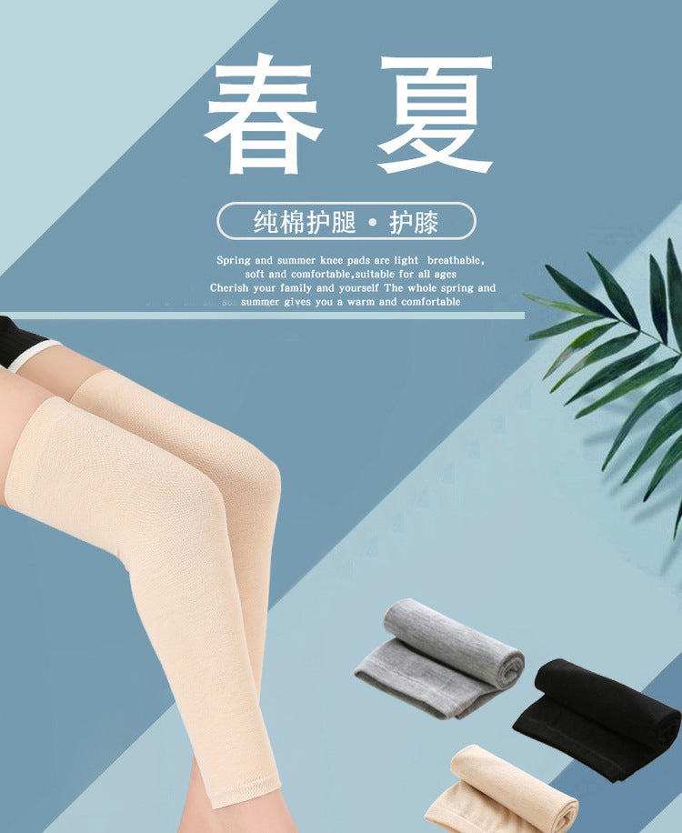 Men's and Women's Air-conditioned Room Warm Knee Cover Joint Sports Leg Cover Thin Pure Cotton Breathable Knee Pad