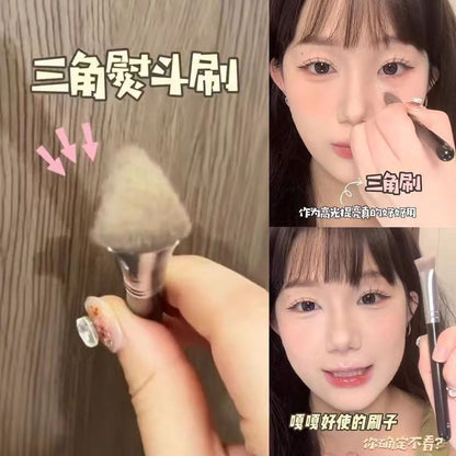 Cangzhou Makeup Brush, Oblique Triangle Iron, Highlight Brush to Brighten Tear Troughs, Middle Nasolabial Folds Brush, Eye Head Traceless Concealer Brush