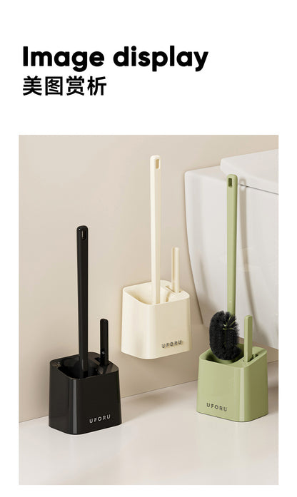 Long-Handled Toilet Brush Bathroom Multi-Functional No-Dead-Angle Cleaning Brush Household Punch-Free Wall-Mounted Toilet Brush with Base