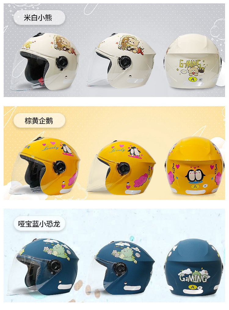 New National Standard 3C Certified Kidsren's Helmet for Boys and Girls, Universal Autumn and Winter Electric Motorcycle Helmet for Cycling