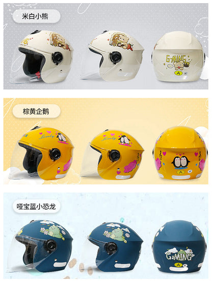New National Standard 3C Certified Kidsren's Helmet for Boys and Girls, Universal Autumn and Winter Electric Motorcycle Helmet for Cycling