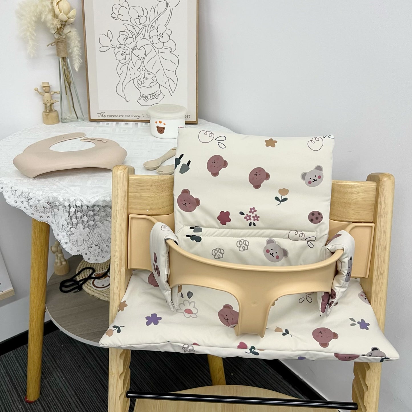 Ins Nordic Style Baby Dining Chair Children's Growth Chair Cushion Baby Dining Chair Cushion Waterproof and Urine-proof Sitting