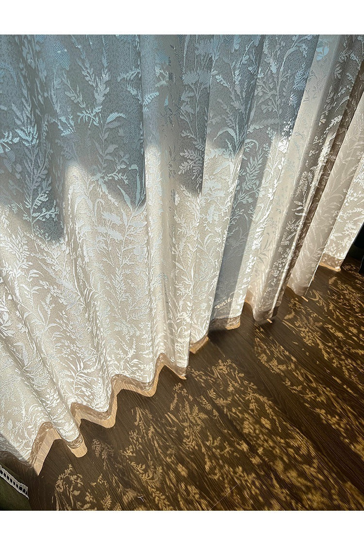Ankra Brown Shading Bedroom Curtain New Full Shading Living Room High-Level Light Luxury Chenille Cream Curtain