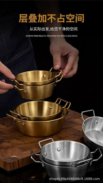 304 stainless steel bowl double ear bowl salad bowl snacks French fries fried chicken nuggets plate hot pot sauce bowl cooking bowl