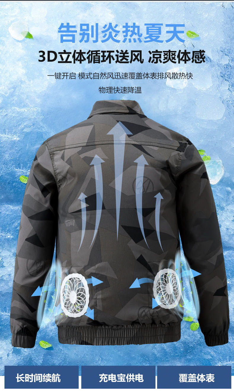 Summer Cooling Air-Conditioned Clothing for Men, Refrigeration Clothing with Fan, Welding Site Heatstroke Prevention Labor Protection Work Clothes
