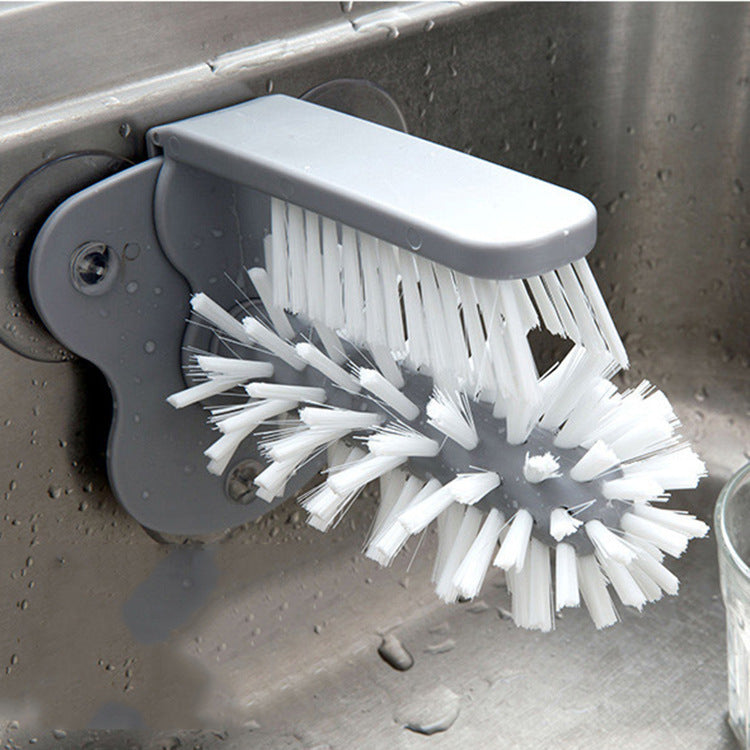 Cup Brush, Cup Washing Brush, Suction Cup Brush, Multifunctional Milk Tea Shop Suction Wall Rotating Decontamination Cleaning Glass Cup Brush