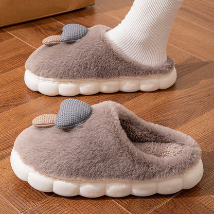 Cotton Slippers for Women Autumn and Winter 2025 New Couple Indoor Home Non-Slip Student Dormitory Fleece-Lined Thick-Soled Slippers for Men