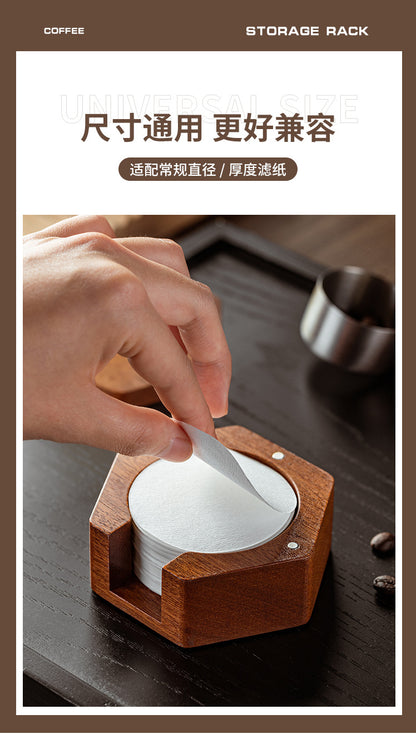Round Italian Coffee Extraction Filter Paper Storage Sabri Wood Solid Wood Storage Base 58/53/51mm Universal