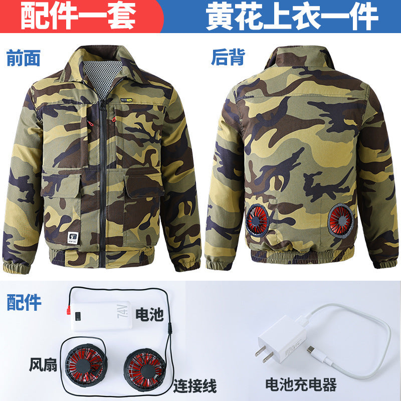 Summer Cooling Air-Conditioned Clothing for Men, Refrigeration Clothing with Fan, Welding Site Heatstroke Prevention Labor Protection Work Clothes