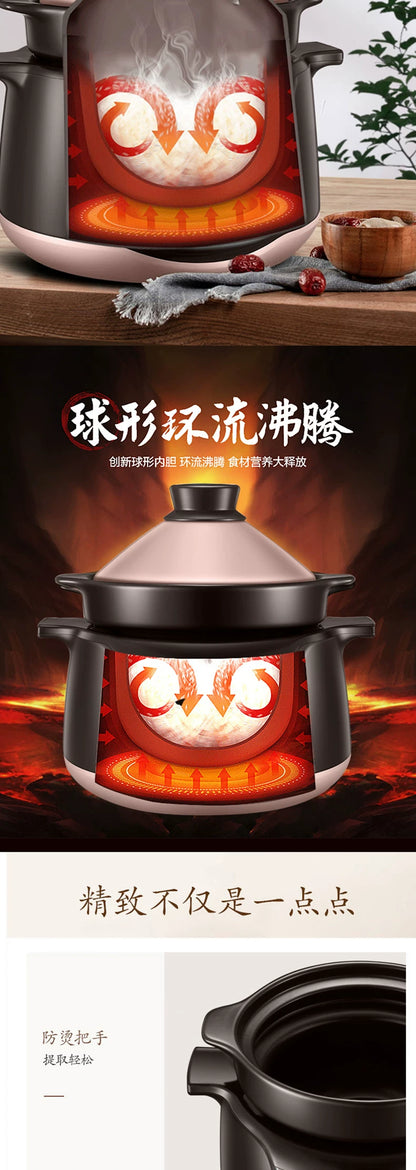 220V 4L Electric Stewing Pot Automatic Ceramic Multi Cooker Intelligent Electric Stewing Cooking Pot