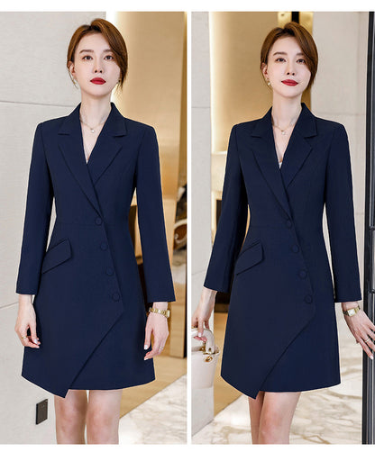 High-end gray professional dress autumn temperament jewelry store work clothes hotel front desk work clothes reception formal wear
