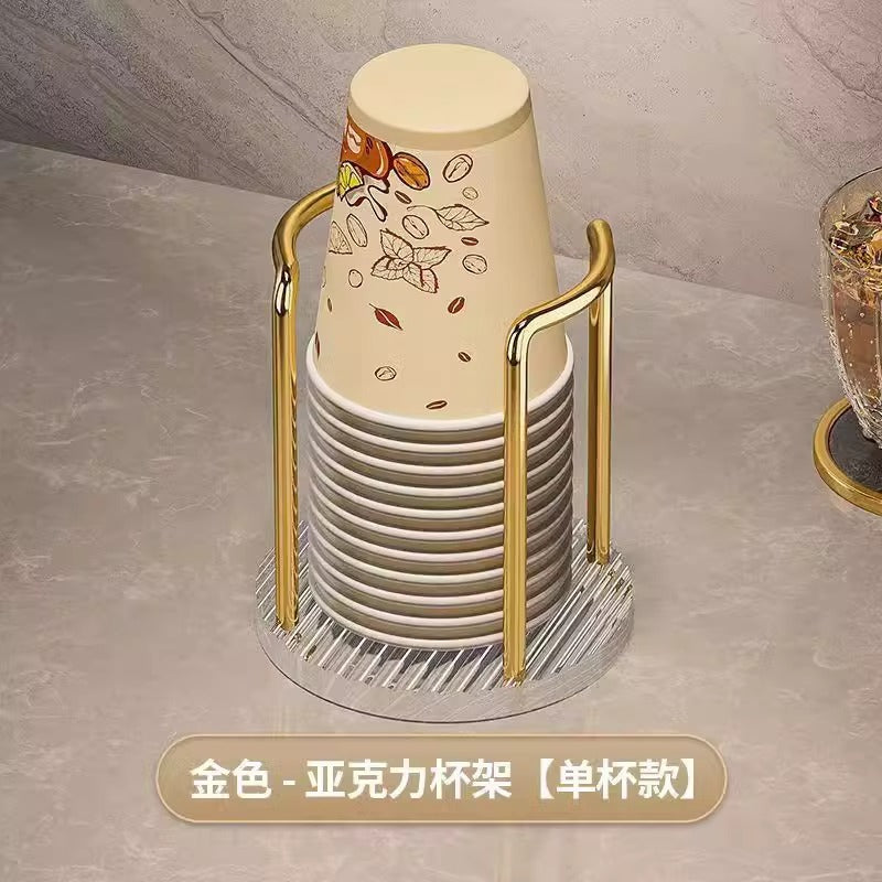 Acrylic Paper Cup Holder Disposable Cup Picker Straw Cup Desktop Storage Rack Household Coffee Tea Cup Rack