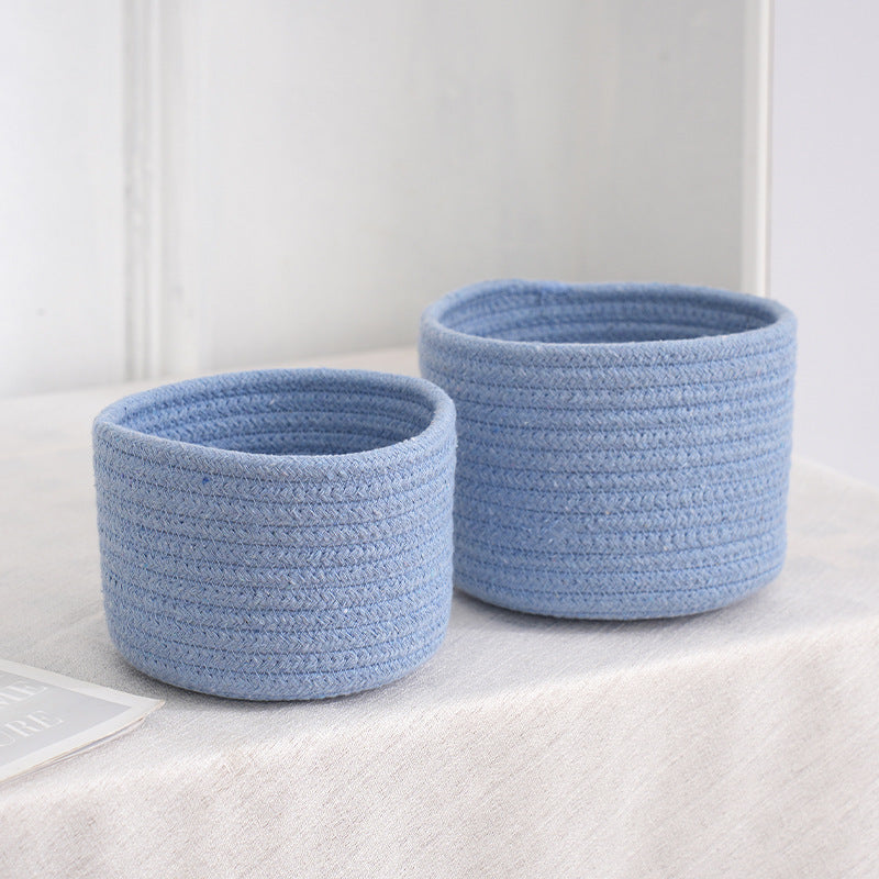 Small Cotton Rope Under-Bed Storage Box, Woven Under-Bed Storage Basket, Snack Basket, Home Storage Organizer
