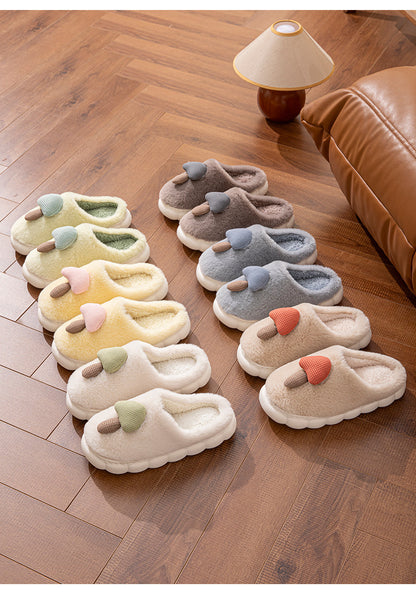 Cotton Slippers for Women Autumn and Winter 2025 New Couple Indoor Home Non-Slip Student Dormitory Fleece-Lined Thick-Soled Slippers for Men