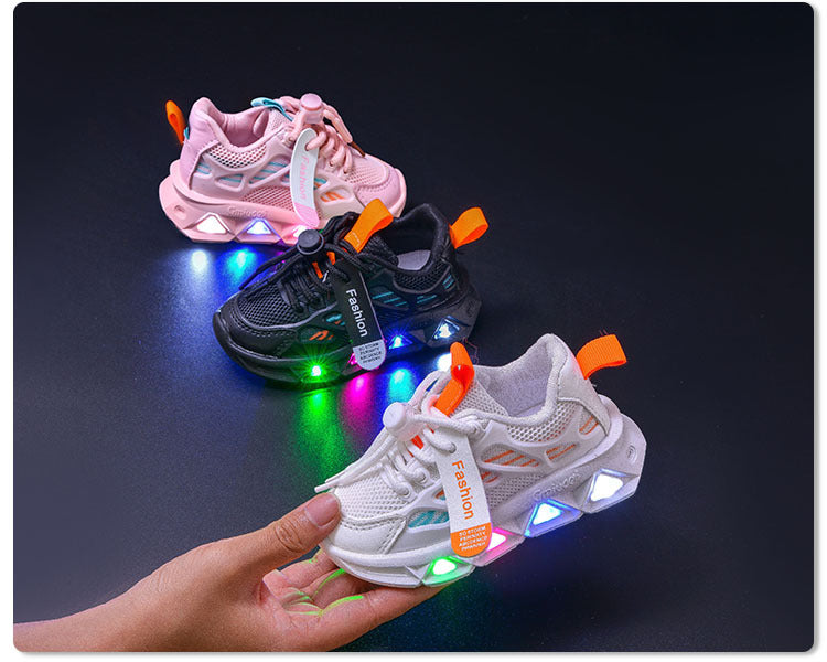 Light-Up Children's Shoes 2025 Spring & Fall New Led Light-Up Soft-Soled Sports Shoes for Small and Medium-Sized Children Women's Fashionable Casual Dad Shoes