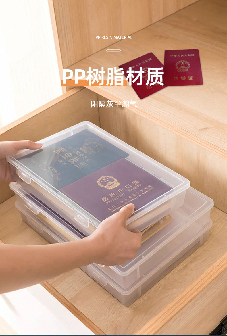 Document Storage Box for Home Use, Multifunctional Stationery, Certificate, Data, File, Card Holder, Household Registration Book Organizer, Magic Tool