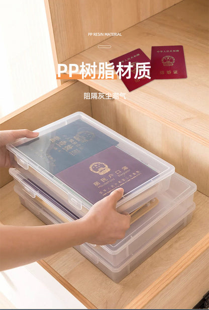 Document Storage Box for Home Use, Multifunctional Stationery, Certificate, Data, File, Card Holder, Household Registration Book Organizer, Magic Tool