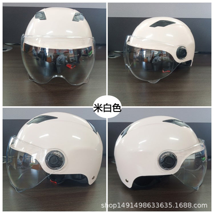 Diwolf wholesale 3C certification men's and women's battery car summer riding sunscreen four seasons with half helmet electric car helmet
