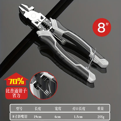 German-Style Multi-Functional Hand Pliers, Industrial-Grade Eccentric Wire Pliers, Needle-Nose Pliers, Diagonal Nose Pliers, Electrician's Special Pliers for Wire Stripping