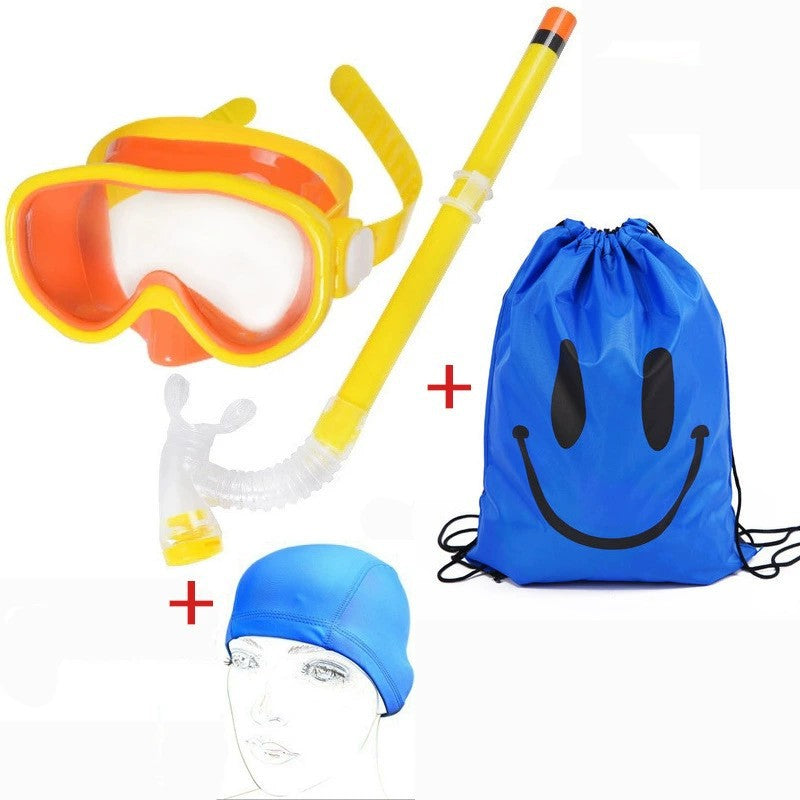 Children's diving goggles swimming set storage backpack cloth swimming cap breathing tube boys and girls snorkeling equipment