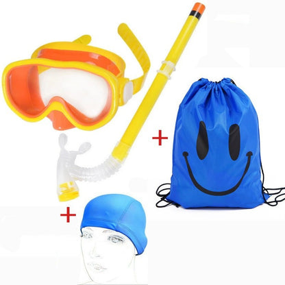 Children's diving goggles swimming set storage backpack cloth swimming cap breathing tube boys and girls snorkeling equipment